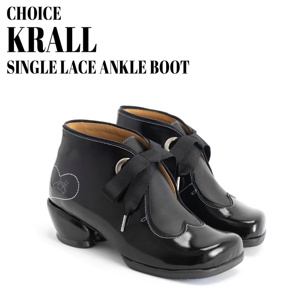 John Fluevog Black Krall Single Lace Ankle Boots